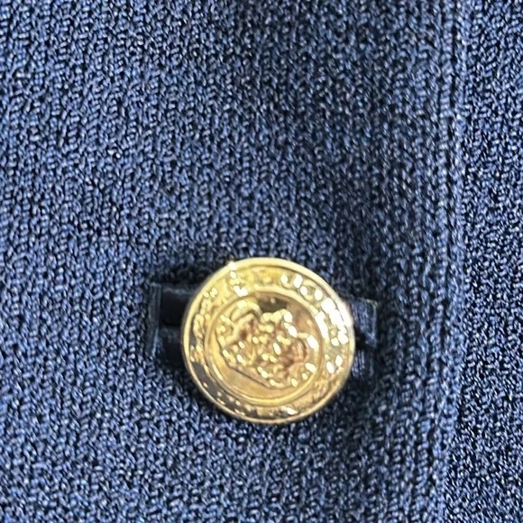 ST. Jone basic navy blue gold button knit jacket size 12